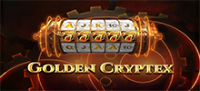 Golden Cryptex's features involve cracking a code, and it's not exactly hard code - just hit five of the same matching symbols and the mechanical parts start spinning and spinning. How it works is that there are five symbols in a row above the three reels, which is called the Cryptex Code. During the base game, these symbols are aces, although they change to free spins. To the left of the reels is an arrow called the Golden Pointer, and during base game it points to the middle row. The objective is to get 5 Aces on the Golden Pointer line, which results in a payout and also awards 10 Golden Spins.

Some additional rules here. If 3 or 4 aces land on the Golden Pointer's line, there is a chance that the game will re-roll the lines that do not have aces. This is called a second chance feature. The second rule is that if there are more Aces on the top or bottom row, the game can move the Golden Pointer to that row and trigger Second Chance returns.